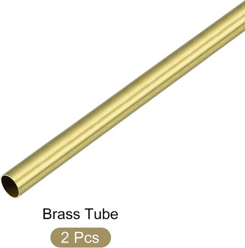 METALLIXITY Brass Tube (6mm OD x 0.25mm Wall T x 300mm L) 2Pcs, Straight Tubing - for Home Furnishing, Machinery, DIY Handicraft in Saudi Arabia