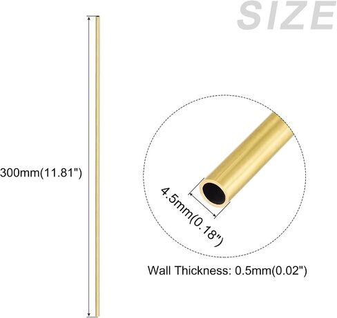 أنبوب نحاسي METALLIXITY (4.5 مم OD × 0.5 مم جدار T × 300 مم طول) 3 قطع، أنابيب مستقيمة - لتأثيث المنزل، والآلات، والحرف اليدوية اليدوية in Saudi Arabia