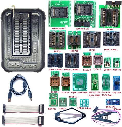 مبرمج Xgecu TL866II Plus مطور Xgecu T48 24 محول t48 eprom مبرمج TL866-3G IC Bios AVR MCU SPI ولا NAND Flash EMMC مقبس مشبك in Kuwait
