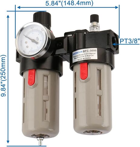 Baomain Air Source Treatment BFC-3000 PT 3/8'' Filter Regulator Lubricator Combination in Saudi Arabia