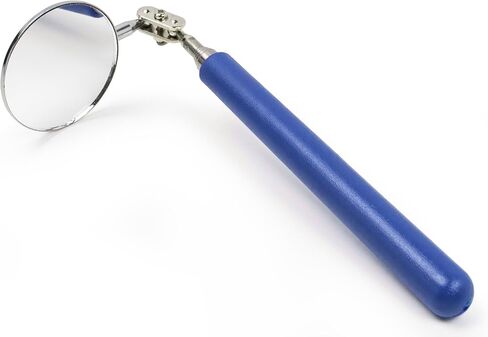 أداة مرآة Bastex Telescoping Inspection 2 بوصة - عصا طويلة تمتد حتى 33 بوصة. تتضمن مرآة مستديرة قابلة للتعديل مقاس 2 بوصة للميكانيكا والسيارات والآلات والمزيد - باللون الأزرق in Saudi Arabia