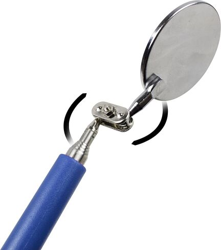 أداة مرآة Bastex Telescoping Inspection 2 بوصة - عصا طويلة تمتد حتى 33 بوصة. تتضمن مرآة مستديرة قابلة للتعديل مقاس 2 بوصة للميكانيكا والسيارات والآلات والمزيد - باللون الأزرق in Saudi Arabia