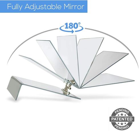 مرآة قابلة للتعديل ذات وجهين للأسفل - منتج التعافي من جراحة ما بعد استئصال الزجاجية والثقب البقعي وانفصال الشبكية (عرض 8 بوصة × طول 4.5 بوصة) in Kuwait