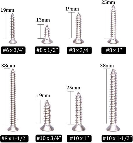 هيليتشي 285 قطعة من الفولاذ المقاوم للصدأ فيليبس مسطح الرأس مجموعة متنوعة من براغي التنصت الذاتية (رأس مسطح) in Kuwait