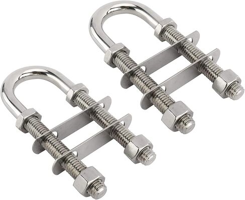 YaeMarine 2-حزمة 3/8 "ضياء الفولاذ المقاوم للصدأ قارب بحري ستيرن القوس العين التعادل أسفل U الترباس طول الموضوع 2-1/2"، 3"، 3-1/2" الخيار in Kuwait