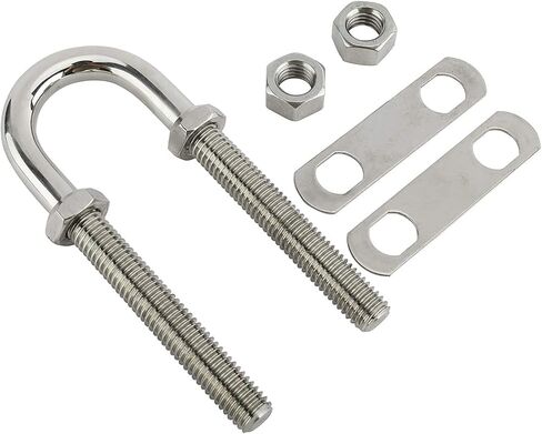 YaeMarine 2-حزمة 3/8 "ضياء الفولاذ المقاوم للصدأ قارب بحري ستيرن القوس العين التعادل أسفل U الترباس طول الموضوع 2-1/2"، 3"، 3-1/2" الخيار in Kuwait