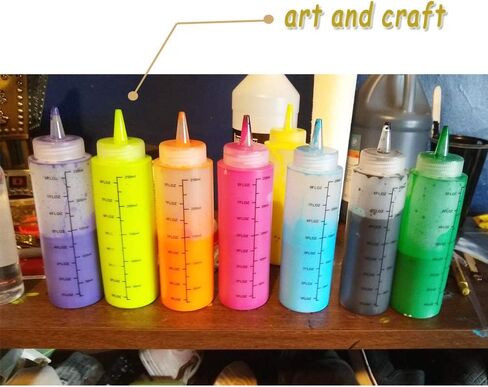 6 عبوات 24oz زجاجة ضغط بهار ضغط زجاجات بلاستيكية كاتشب ضغط زجاجة بخ للصلصة، الشواء، الملابس، الطلاء، ورشة العمل، الفنون والحرف اليدوية in Kuwait