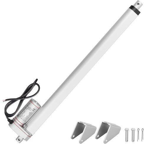 Justech 12V Linear Actuator 400mm 16 Inch Linear Motor 1000N Stroke Linear Actuator with Mounting Brackets for Car RV Electric Door Opener Industrial Machinery Clean Vessel Cargo Medical Window-Silver in Saudi Arabia
