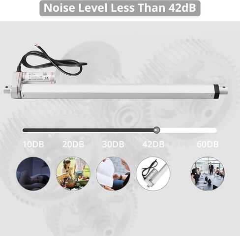 Justech 12V Linear Actuator 400mm 16 Inch Linear Motor 1000N Stroke Linear Actuator with Mounting Brackets for Car RV Electric Door Opener Industrial Machinery Clean Vessel Cargo Medical Window-Silver in Saudi Arabia