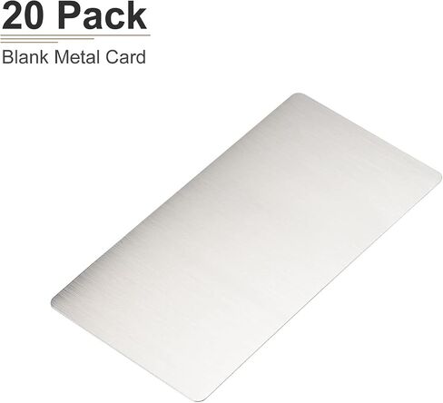 DTGN 80x40x0.4mm(LxWxT) Blank Metal Card - 15Pack - Good for Machinery - Brushed 201 Stainless Steel Equipment Nameplate - Silver Tone in Kuwait