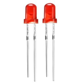 uxcell 30pcs 3mm Red LED Diode Lights Colored Lens Diffused Round DC1.8-2V 20mA Lighting Bulb Lamps Electronics Components Light Emitting Diodes in Saudi Arabia