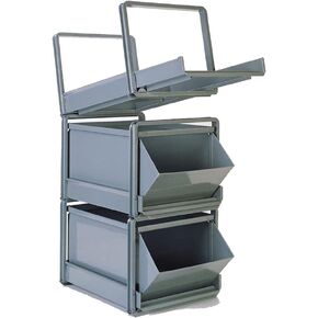 حامل مكدس 1-6RR من Stackbin مقاس 16 حامل أسطواني فولاذي وحدة مكدس تم تكوينها مسبقًا، رقم 6، أسود، طول 24-1/2 بوصة، عرض 18-3/8 بوصة، ارتفاع 13 بوصة in Kuwait