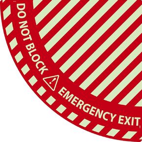 NMC Emergency Exit, Do Not Block, Glow Quarter Circle Walk-on Door Sign with Textured Non-Slip Surface, 28 X 28, GWFS103 in Kuwait