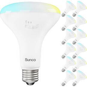 Sunco 12 Pack 11W/65W Equivalent BR30 Indoor Area Recessed LED Flood Light, Dimmable 850 Lumens Selectable CCT 2700K/3000K/5000K, E26 Base, Super Bright High Lumens 25,000 Lifetime Hours, UL