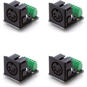 4PCS Din 5 Female Connector Breakout Board PCB Mounted Type Audio Video Jack Connectors