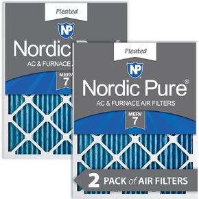 Nordic Pure 20x25x1 (19 1/2 x 24 1/2 x 3/4) Pleated MERV 7 Air Filters 2 Pack