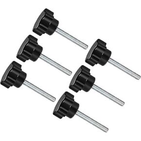 Star Clamping Knobs, M8 x 20mm Male Thread 30mm Head, Plastic Thumb Screw Grip Hand Knobs Threaded Bolt Black - (Applications: for Lathe Machinery), 6-Pieces