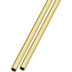 METALLIXITY Brass Tube (4mm OD x 0.25mm Wall T x 300mm L) 2Pcs, Straight Tubing - for Home Furnishing, Machinery, DIY Handicraft in Kuwait