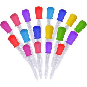 20 Pack Liquid Droppers for Kids Silicone and Plastic Pipettes with Bulb Tip 5 ML Eye Dropper for Candy Molds in Saudi Arabia