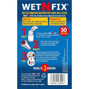 ويت ان افكس (50 قرص) - تثبيت مثبتات الحائط والمقابس بسرعة! مثالية لتركيبات الجدران السائبة مثل قضبان الستائر وحوامل بكرات المرحاض. مثالية للجدران الجافة والبناء. in Kuwait