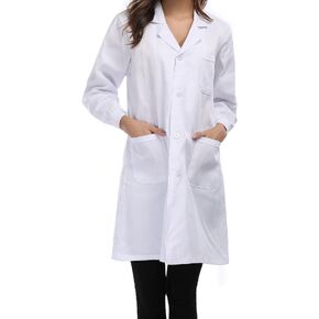 Taylor Eddie Women's White Full Length Lab Coat with Three Pockets