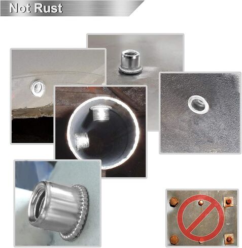 Rivet Nuts-180pcs Nutsert Kit Metric Rivnuts Nut Sert Kits, Metric Rivet Nut Kit, Nutsert Assortment Stainless Steel Threaded Insert |M3|M4|M5|M6|M8|M10|M12| in Kuwait