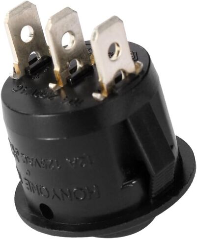 مصباح أخضر Uxcell مضيء 3 محطات SPST 2 موضع I/O تشغيل/إيقاف زر تبديل مفتاح الروك الدائري AC 250V/10A 125V/12A in Saudi Arabia