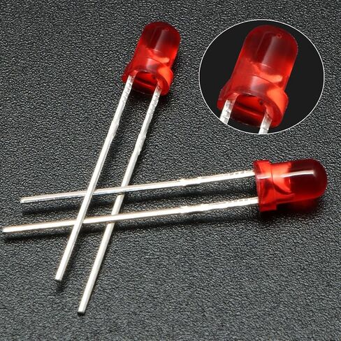 uxcell 30pcs 3mm الأحمر LED ديود أضواء عدسة ملونة منتشرة جولة DC1.8-2V 20mA الإضاءة لمبة مصابيح مكونات الالكترونيات الثنائيات الباعثة للضوء in Kuwait