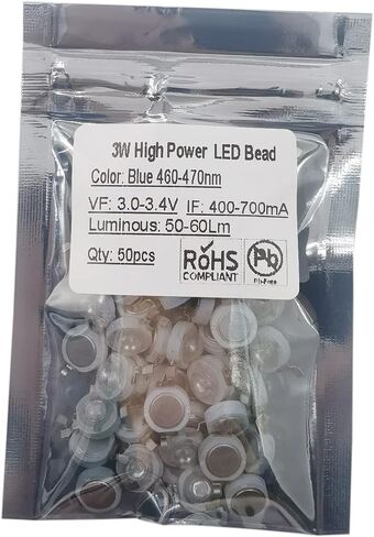 50 قطعة رقاقة LED عالية الطاقة على اللوحة 3 وات أخضر (400 مللي أمبير - 700 مللي أمبير / تيار مستمر 3 فولت - 3.4 فولت / 3 وات) كثافة فائقة السطوع SMD COB مكونات باعث الضوء ديود 3 وات لمبة مصباح الخرز إضاءة ذاتية الصنع in Kuwait