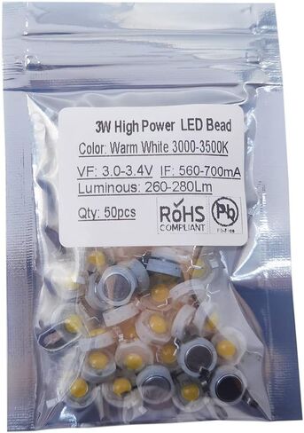 50 قطعة رقاقة LED عالية الطاقة على اللوحة 3 وات أخضر (400 مللي أمبير - 700 مللي أمبير / تيار مستمر 3 فولت - 3.4 فولت / 3 وات) كثافة فائقة السطوع SMD COB مكونات باعث الضوء ديود 3 وات لمبة مصباح الخرز إضاءة ذاتية الصنع in Kuwait