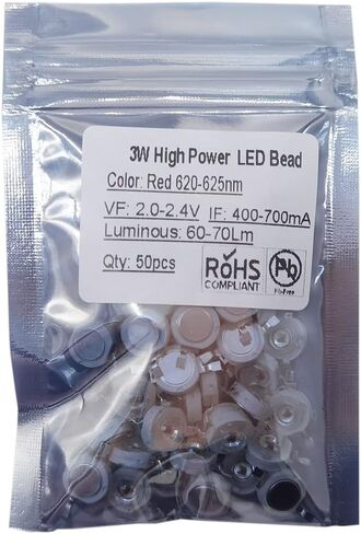 50 قطعة رقاقة LED عالية الطاقة على اللوحة 3 وات أخضر (400 مللي أمبير - 700 مللي أمبير / تيار مستمر 3 فولت - 3.4 فولت / 3 وات) كثافة فائقة السطوع SMD COB مكونات باعث الضوء ديود 3 وات لمبة مصباح الخرز إضاءة ذاتية الصنع in Kuwait