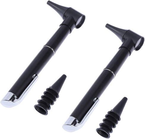 Otoscope with Light - Ear Scope Otoscope with 5 Otoscope Covers, Diagnostic Ear Care Tool for Nurse, , Adults & Pets, Pocket Size, without Battery (Black) in Kuwait