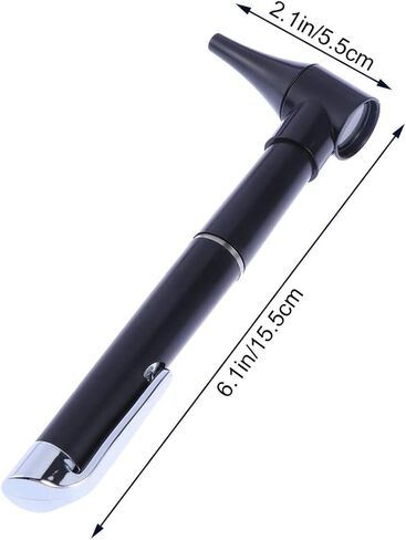 Otoscope with Light - Ear Scope Otoscope with 5 Otoscope Covers, Diagnostic Ear Care Tool for Nurse, , Adults & Pets, Pocket Size, without Battery (Black) in Kuwait