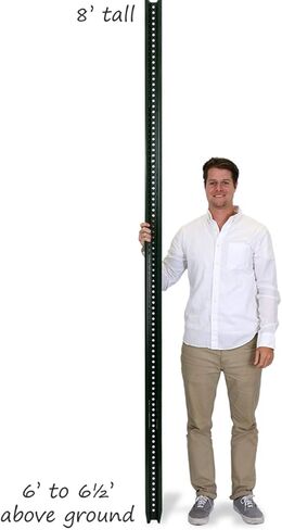 سمارت ساين - عمود لافتة على شكل حرف U K-153-8-2، شديد التحمل | عمود فولاذي مطلي بالمينا بطول 8 قدم - عبوة من قطعتين in Kuwait