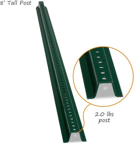 سمارت ساين - عمود لافتة على شكل حرف U K-153-8-2، شديد التحمل | عمود فولاذي مطلي بالمينا بطول 8 قدم - عبوة من قطعتين in Kuwait