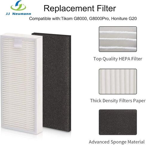 قطع غيار JJ Neumann متوافقة مع Tikom G8000، G8000 Pro، متوافقة مع فرش ملحقات المكنسة الكهربائية الروبوتية Honiture G20 والفلاتر والفرشاة الدوارة (17 عبوة) in Kuwait