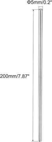 قضبان مستديرة من الفولاذ المقاوم للصدأ 304 من MECCANIXITY، قضبان عمود صلبة مقاس 5 مم × 200 مم لطائرة هليكوبتر طراز السيارة اليدوية DIY، حزمة من 4 قطع in Kuwait
