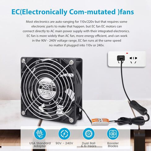 كي فانكلوب مروحة كمبيوتر عالية CFM 12 فولت 4 دبابيس PWM مروحة معززة 120 ملم × 38 ملم لالة التعدين ار في الثلاجة والخزائن ووحدة المعالجة المركزية ووحدة معالجة الرسومات الجرافيكية in Kuwait