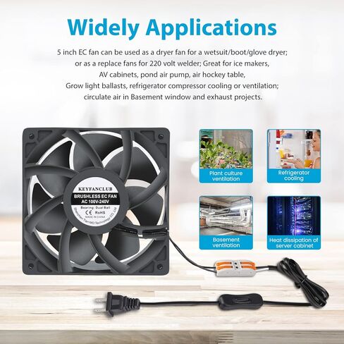 كي فانكلوب مروحة كمبيوتر عالية CFM 12 فولت 4 دبابيس PWM مروحة معززة 120 ملم × 38 ملم لالة التعدين ار في الثلاجة والخزائن ووحدة المعالجة المركزية ووحدة معالجة الرسومات الجرافيكية in Kuwait