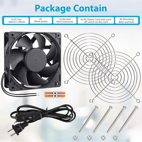 كي فانكلوب مروحة كمبيوتر عالية CFM 12 فولت 4 دبابيس PWM مروحة معززة 120 ملم × 38 ملم لالة التعدين ار في الثلاجة والخزائن ووحدة المعالجة المركزية ووحدة معالجة الرسومات الجرافيكية in Kuwait