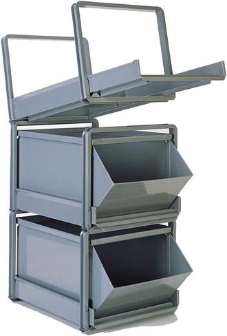 حامل مكدس 1-6RR من Stackbin مقاس 16 حامل أسطواني فولاذي وحدة مكدس تم تكوينها مسبقًا، رقم 6، أسود، طول 24-1/2 بوصة، عرض 18-3/8 بوصة، ارتفاع 13 بوصة in Kuwait