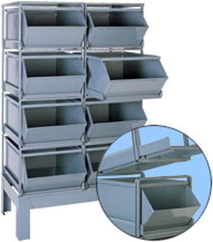 حامل مكدس 1-6RR من Stackbin مقاس 16 حامل أسطواني فولاذي وحدة مكدس تم تكوينها مسبقًا، رقم 6، أسود، طول 24-1/2 بوصة، عرض 18-3/8 بوصة، ارتفاع 13 بوصة in Kuwait