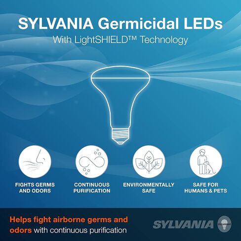 لمبة الإضاءة SYLVANIA ECO LED BR30، 65 وات = 10 وات، قابلة للتعتيم، لمسة نهائية بلوري، 650 لومن، 2700 ك، أبيض ناعم - 4 عبوات (40870) in Kuwait