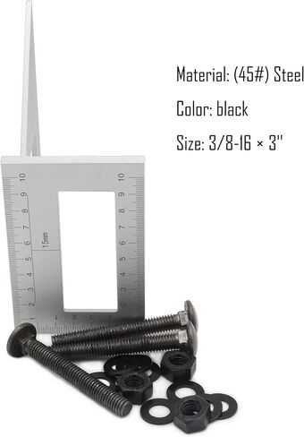 SCXCLY 8 Sets Carriage Bolts Screws, (3/8-16 x 3") Round Head, Square Neck, with (Hex Nuts & Flat Washers), 8.8 Grade (45#) Steel (Black) in Kuwait