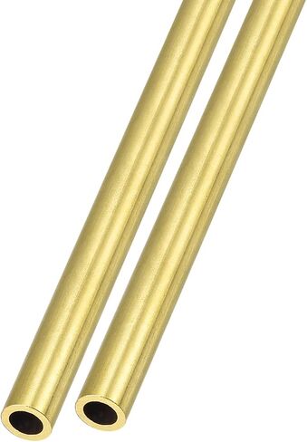 METALLIXITY Brass Tube (6mm OD x 1mm Wall T x 200mm L) 2Pcs, Straight Tubing - for Home Furnishing, Machinery, DIY Handicraft in Saudi Arabia