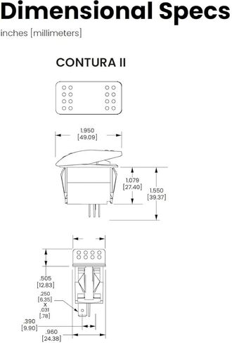كارلينج تكنولوجيز كونتورا روكر سويتش V1D1S00B-AZC00-000 | SPST ON-None-Off 20A 12V | مختومة غير مضيئة in Kuwait