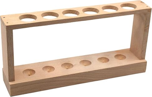 رف أنابيب اختبار خشبي - يحمل أنابيب بقطر 6 × 15 مم - بعرض 6 بوصات وطول 2.7 بوصة - هيكل اقتصادي من الخشب الصلب غير مكتمل - Eisco Labs in Kuwait