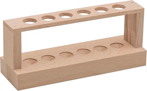 رف أنابيب اختبار خشبي - يحمل أنابيب بقطر 6 × 15 مم - بعرض 6 بوصات وطول 2.7 بوصة - هيكل اقتصادي من الخشب الصلب غير مكتمل - Eisco Labs in Kuwait