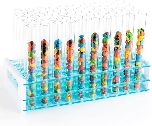 رف أنابيب اختبار البلاستيك (3 عبوات) | حامل أنبوب اختبار للقوارير والأنابيب لتخزين المواد الصلبة (الخرز وعينات الحبر ومرطب الشفاه) والسوائل (طلقات المشروبات الكحولية والزيوت العطرية) والنباتات المائية in Kuwait