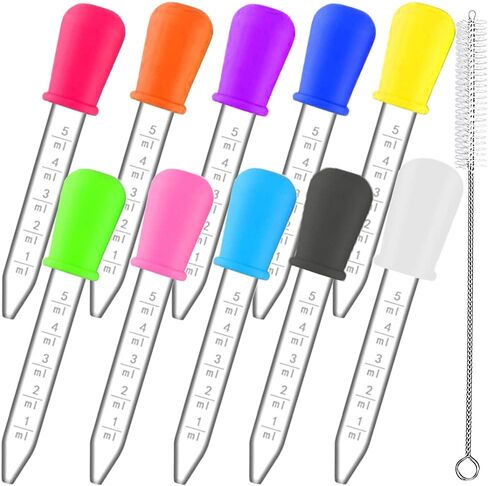 كومباني فيرجون قطارات سائلة للحرف اليدوية للاطفال، 10 عبوات 5 مل خالية من البيسفينول ايه بنسبة 100%، مع طرف لمبة وفرشاة تنظيف للفم، قالب حلوى للاطفال in Kuwait